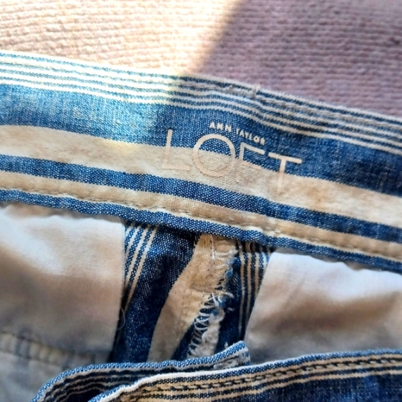 LOFT Striped Denim Flare Pant Size 2 - Picture 12 of 12